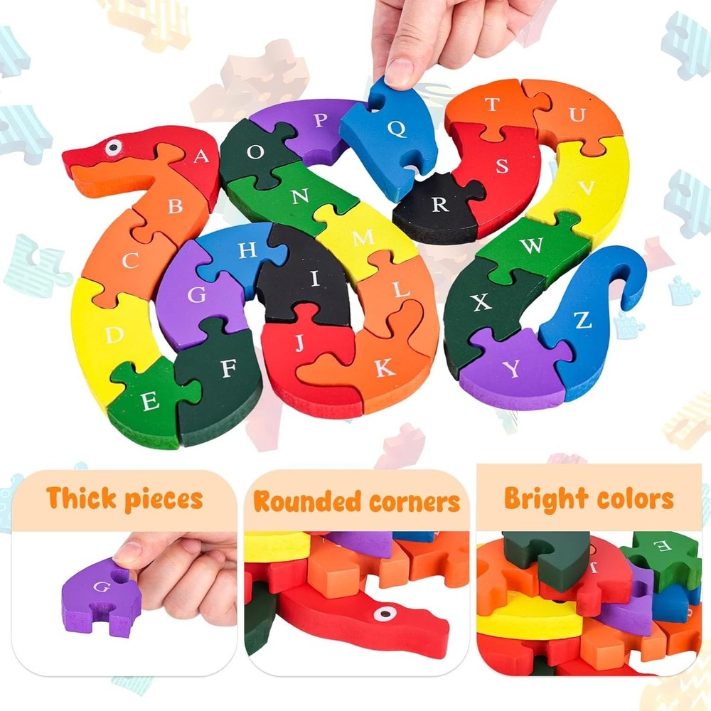 Interactive Snake Educational Puzzle - Develop Fine Motor Skills for Ages 3-5