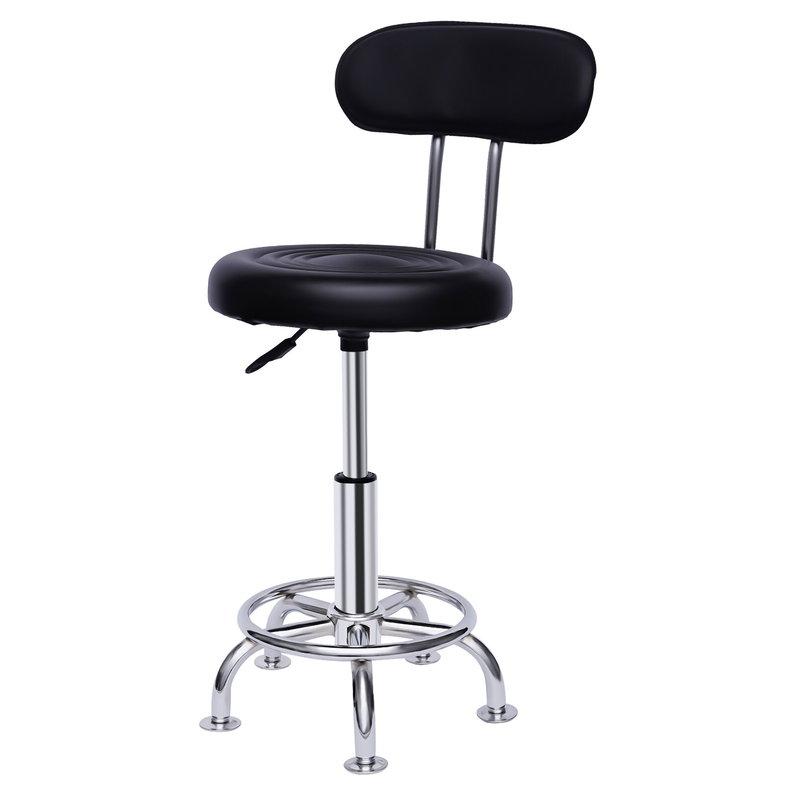 Work Shop Stool Bench Hydraulic Chair Bar Garage Adjustable Height+Back+Footrest