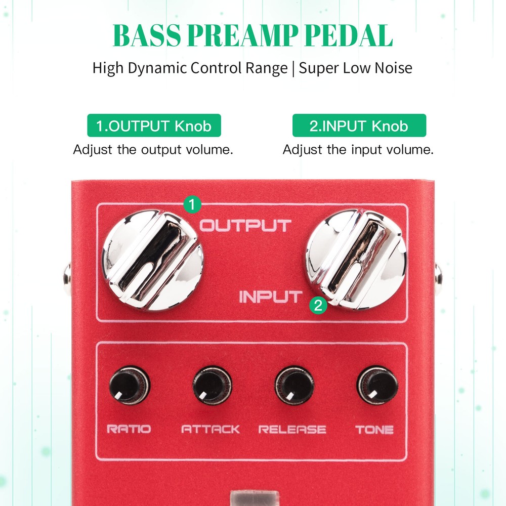 JOYO Compressor Pedal with Precise Knobs Low Noise FOR Electric Guitar Bass
