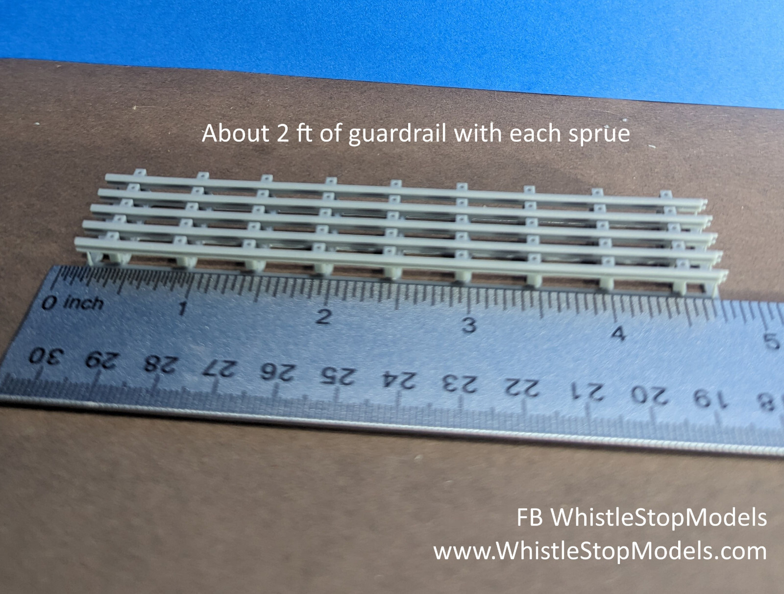 HO Scale Road Guardrail 25 inches, Easy to Install (New Longer design) HO1013