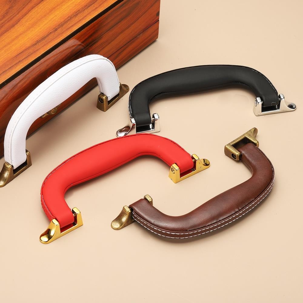 2 Pack PU Leather Replacement Handles For Luggage Cases Storage Boxes Vintage