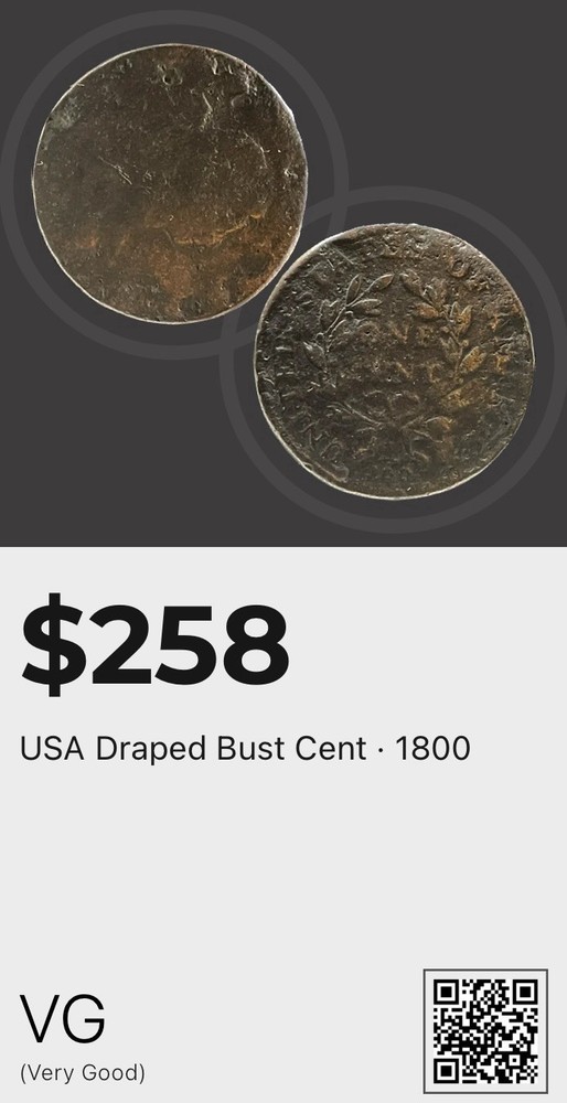 1800 Draped Bust Large Cent Coin