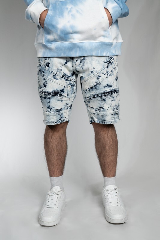 MP2 Apparel Men’s Tie-Dye Jean Shorts – Bleach Acid Wash Style