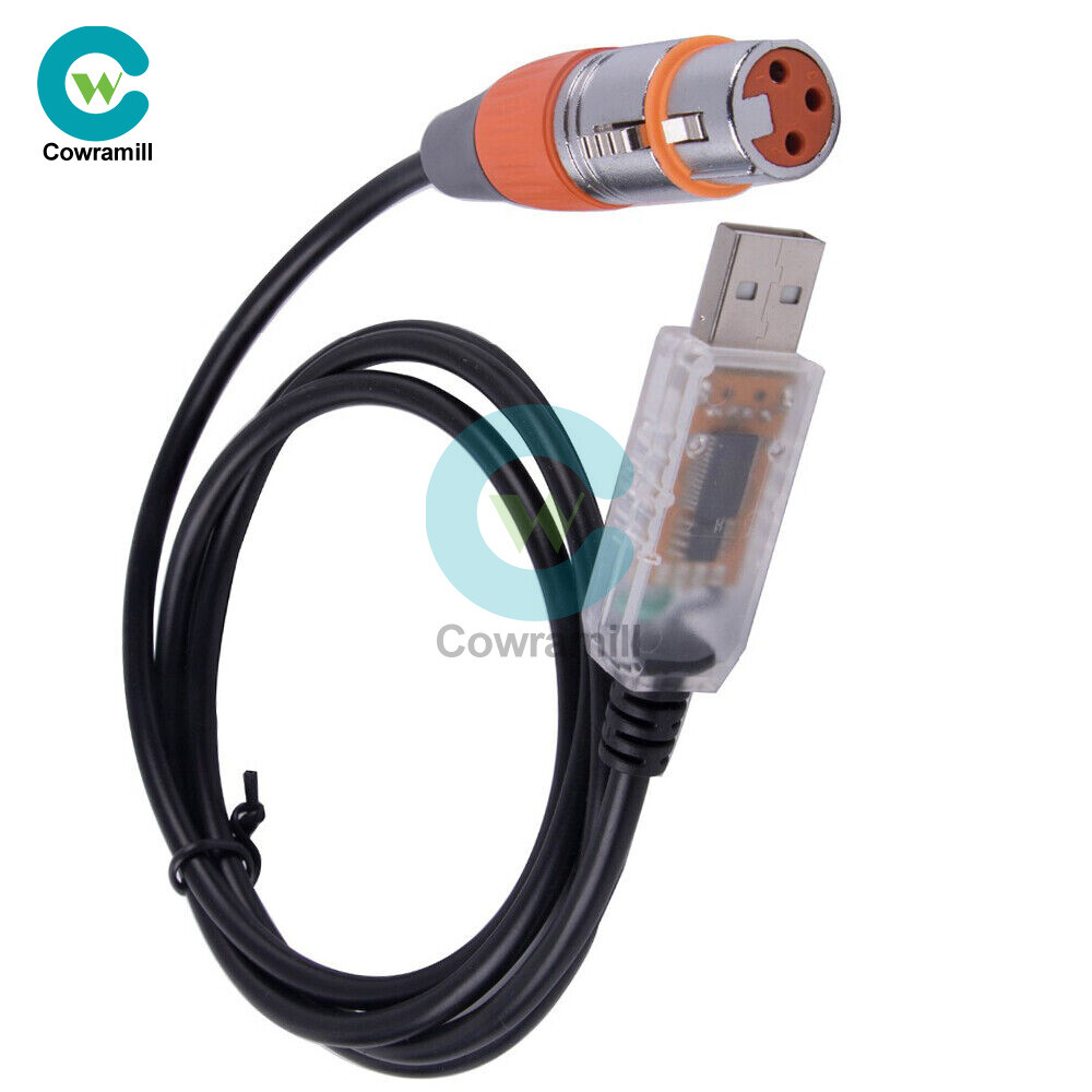 USB to DMX Interface Adapter Cable Stage Light PC DMX512 Controller Dimmer DMX.