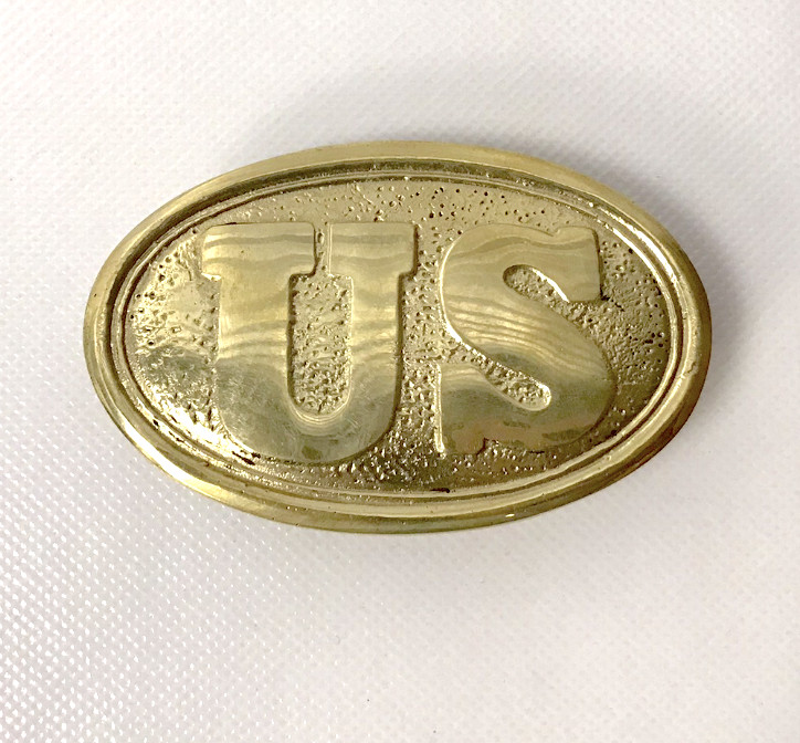 US Civil War Enlisted Belt Plate - Brass Oval US
