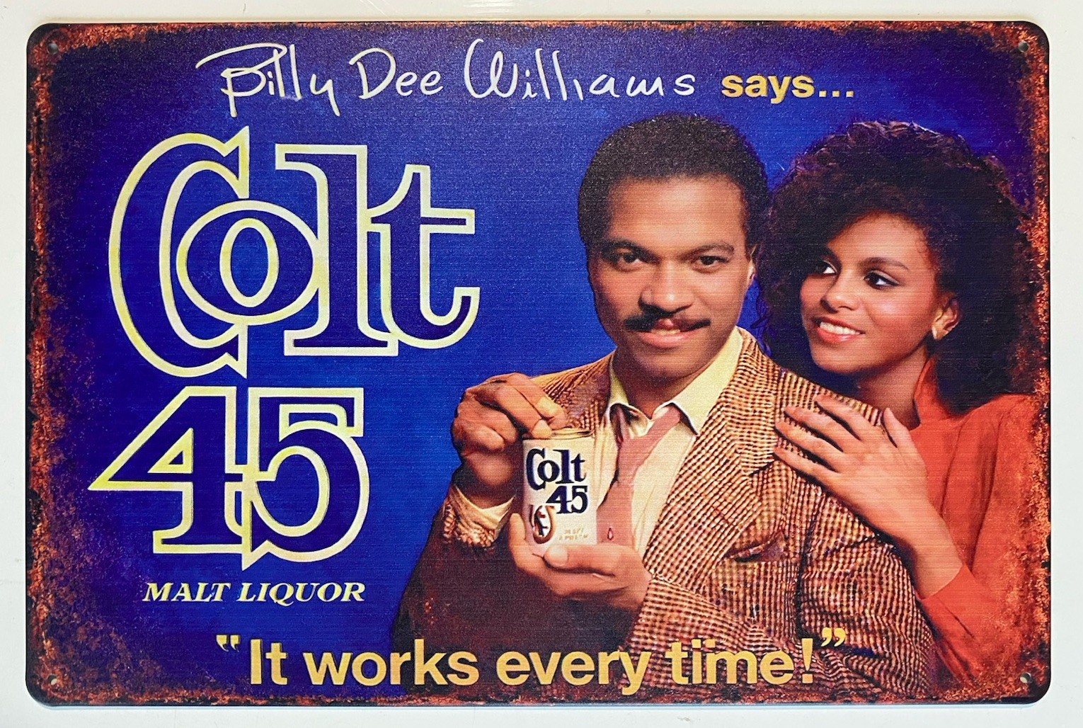 Colt 45 Billy Dee Williams Sign - Star Wars Malt Liquor - Lando Retro Man Cave