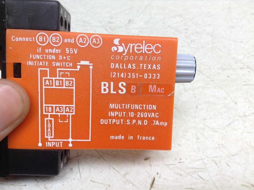 Syrelec BLS B MAC 10-260 VAC Solid State Digital Timer BLSBMAC New
