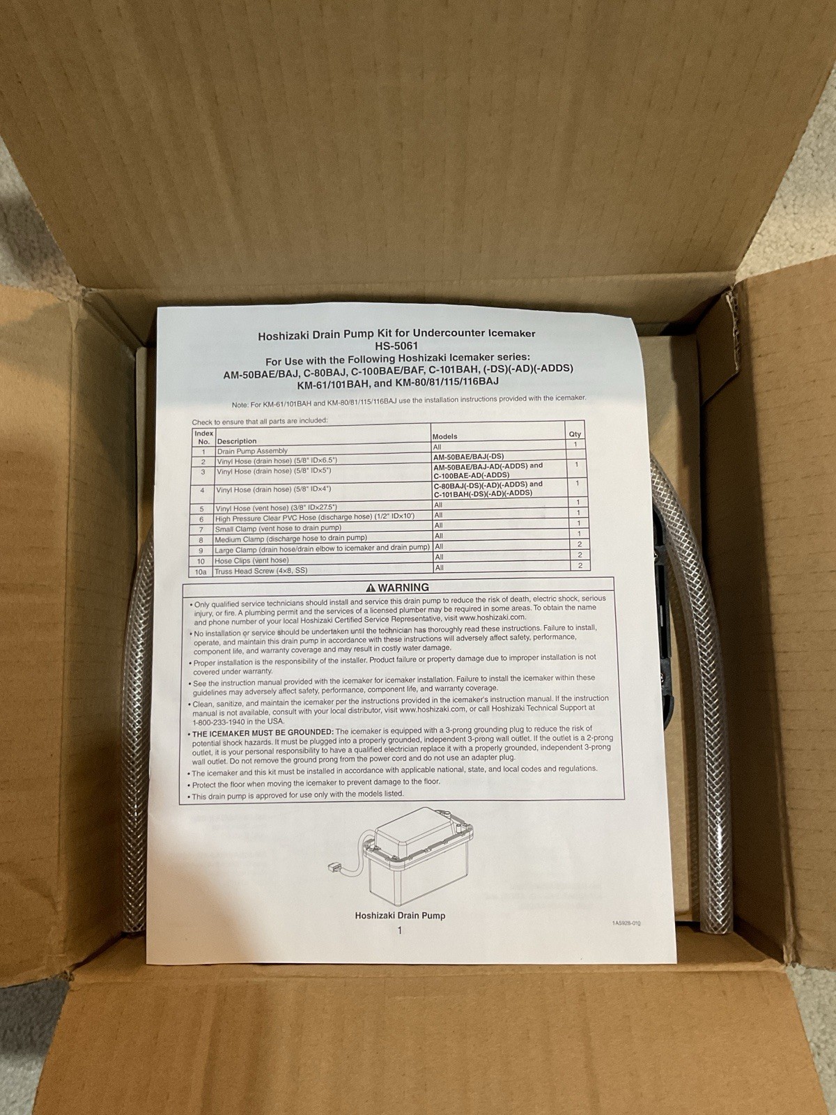 Hoshizaki HS-5061 Drain Pump Assembly for Undercounter Ice Maker