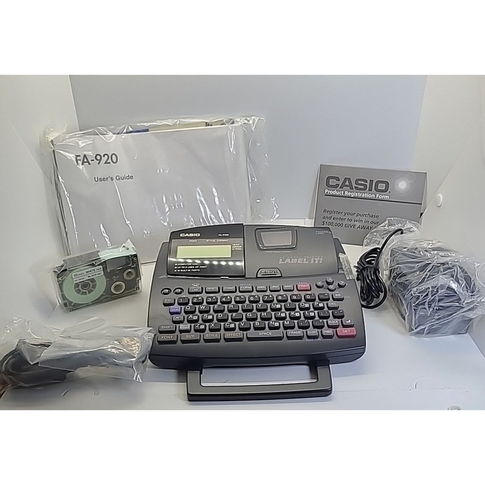 Vintage Casio Label It! KL-8100PLUS Printer Sharp Wizard OZ-630 Organizer Bundle
