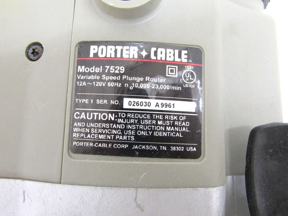PORTER CABLE 7529 VARIABLE SPEED PLUNGE ROUTER 1/2" COLLET