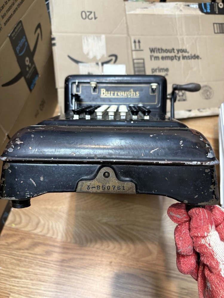 Antique Burroughs Adding Machine. Untested. Sold As Is. For Parts Only