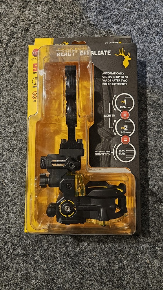 @NEW@ Trophy Ridge React Retaliate 5 Pin Micro Adjustable Bow Sight RH AS855D