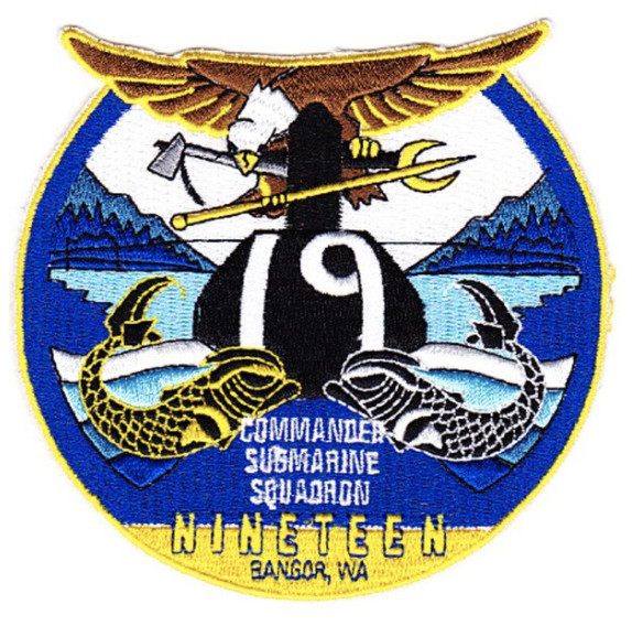 4.5" NAVY 19TH COMMANDER SUBMARINE SQUADRON EMBROIDERED PATCH