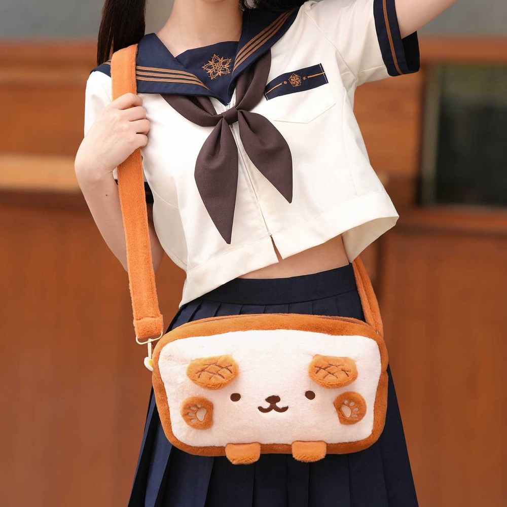 GeekShare Toast Plush Bag Carry Case with Shoulder Strap for Switch/Switch OLED