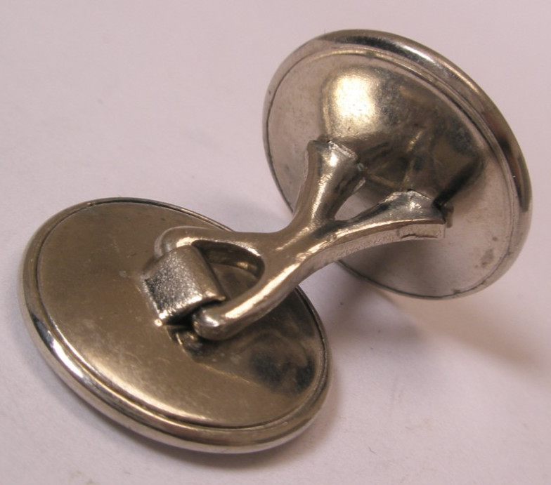 Embossed White Gold Plated SINGLE Vintage CuffLink replacement lost/broken aa153