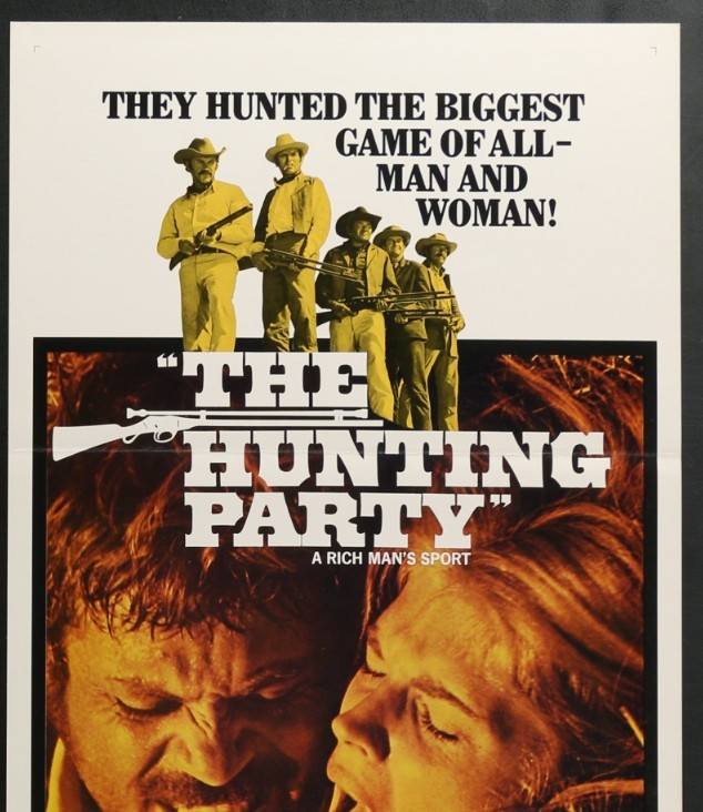 THE HUNTING PARTY (1971) Original Insert Movie Poster Gene Hackman Western