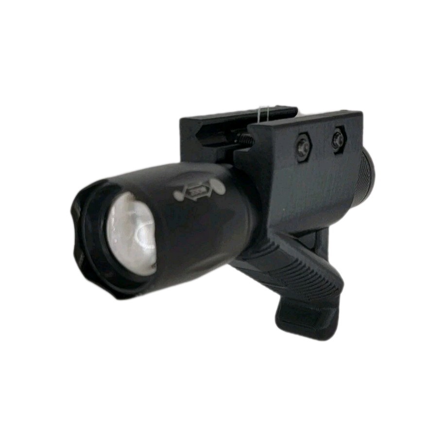 Picatinny Mount Tactical Flashlight - Angled - 2000 Lumen - Fox 2 Industries