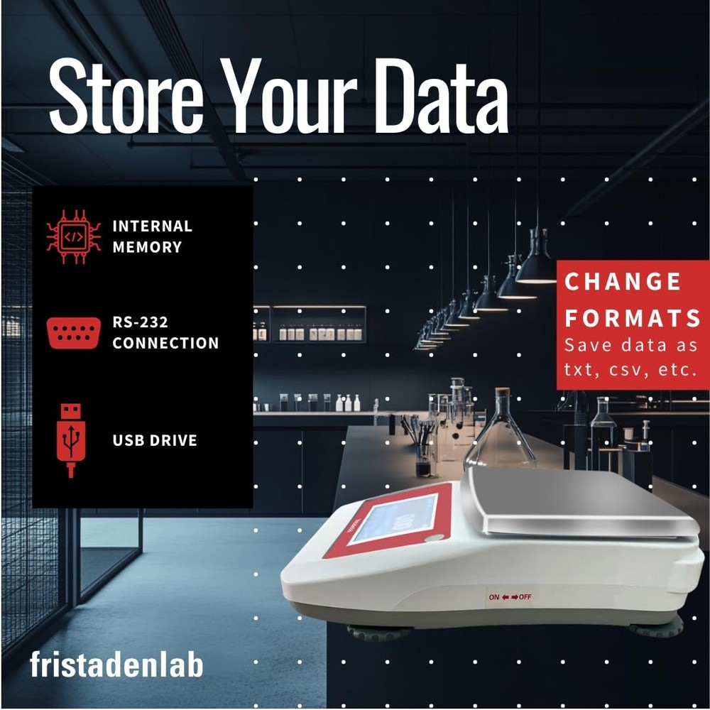 Fristaden Lab Touchscreen Precision Balance | Lab Scale, Red/White