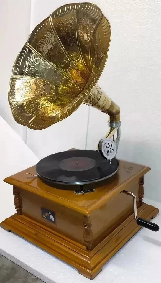 Antique Gramophone, Fully Functional Working Phonograph, win-up record player