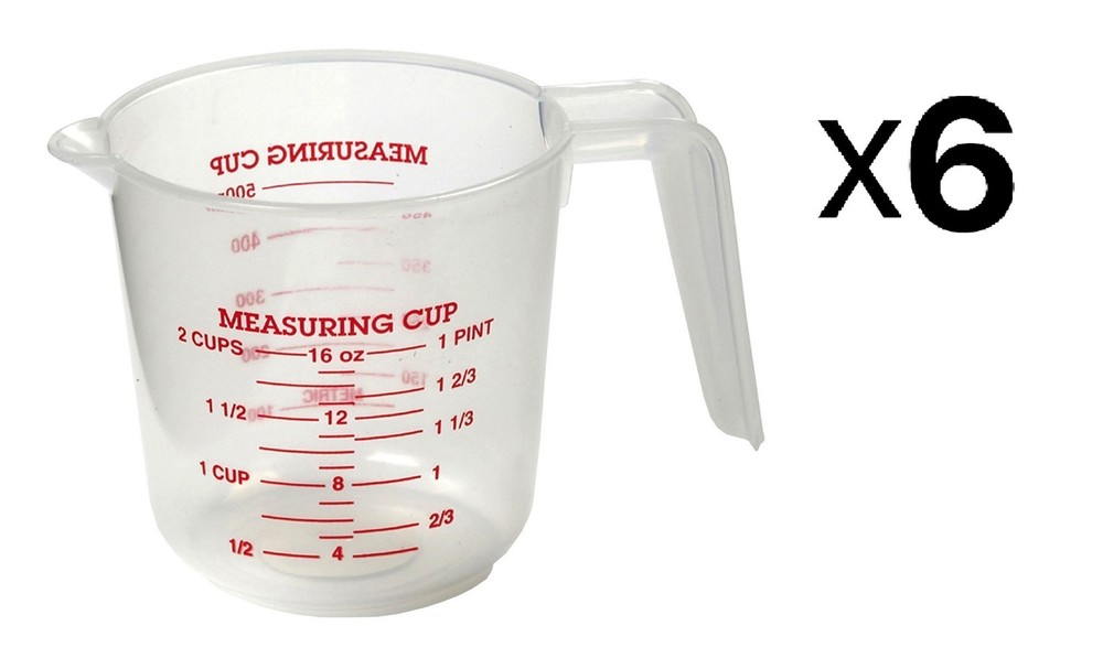 Norpro 2 Cup Plastic Liquid Measuring Cup (6-Pack)