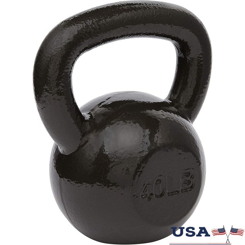 40lb Kettlebell Solid Cast Iron Weight Training Resistance Exercise Home Gym New