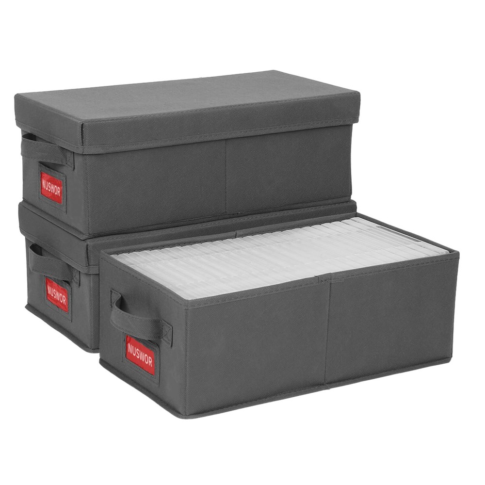 DVD Storage Box - Stackable DVD Case Holder Organizer DVD Storage Solutions P...