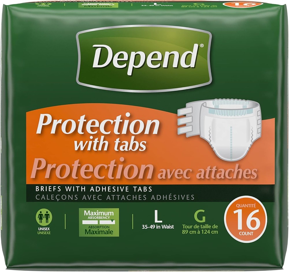 Depend Protect with Tabs, [Lar], Maximum Absorbency, 16-Count Paa