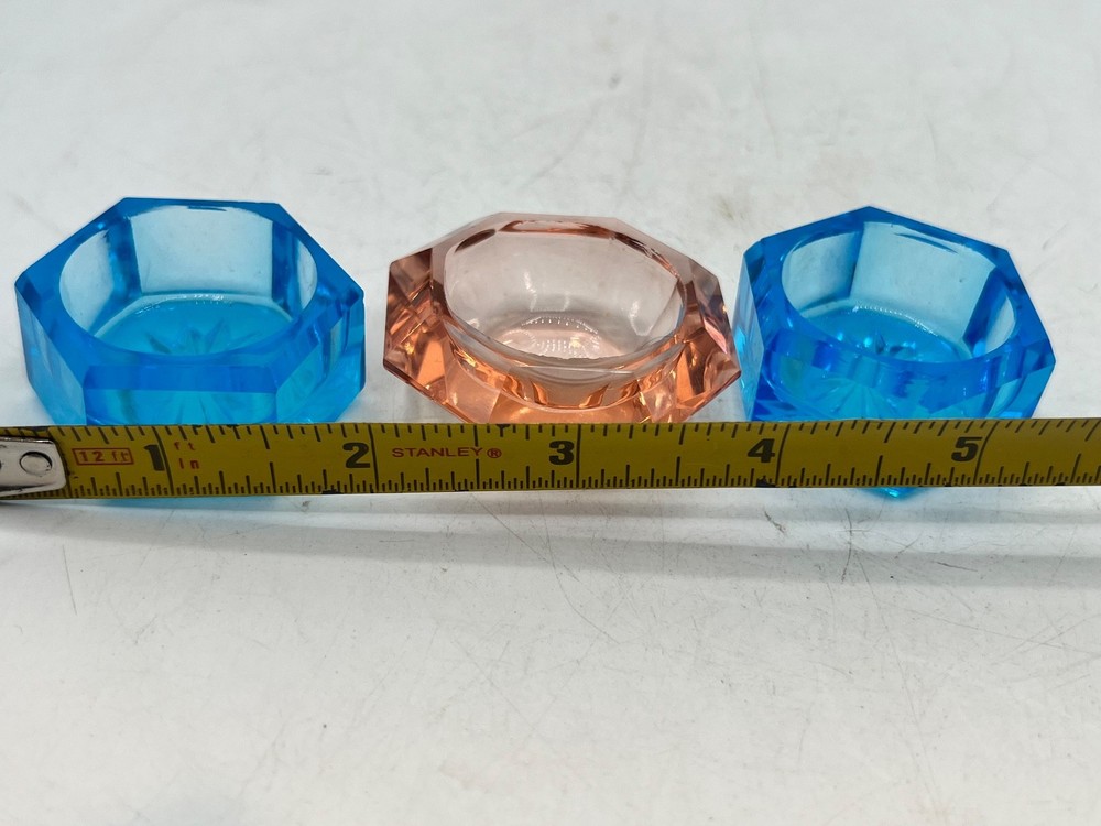set of three vintage salt cellars