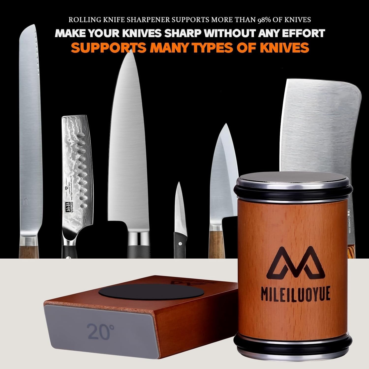 Rolling Knife Sharpener Set Diamond Ceramic Discs Professional Sharpening Kit