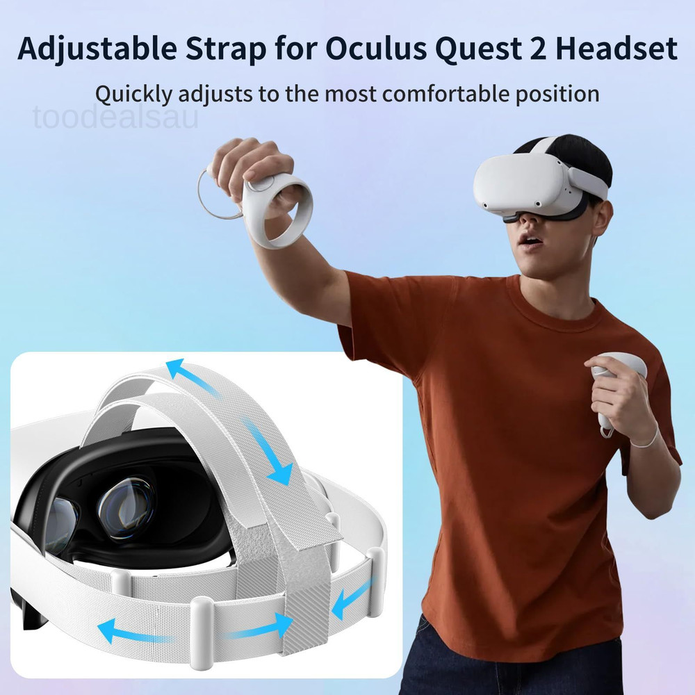 Replacement Head Strap for Quest 2 VR Headset Accessories Lightweight White