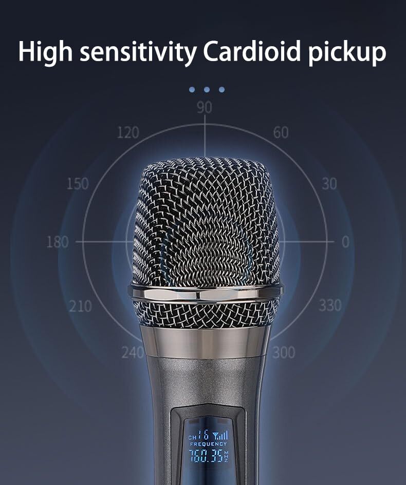 Wireless MicrophoneRechargeable Wireless Dual UHF MicrophoneDual Handheld Dyn...