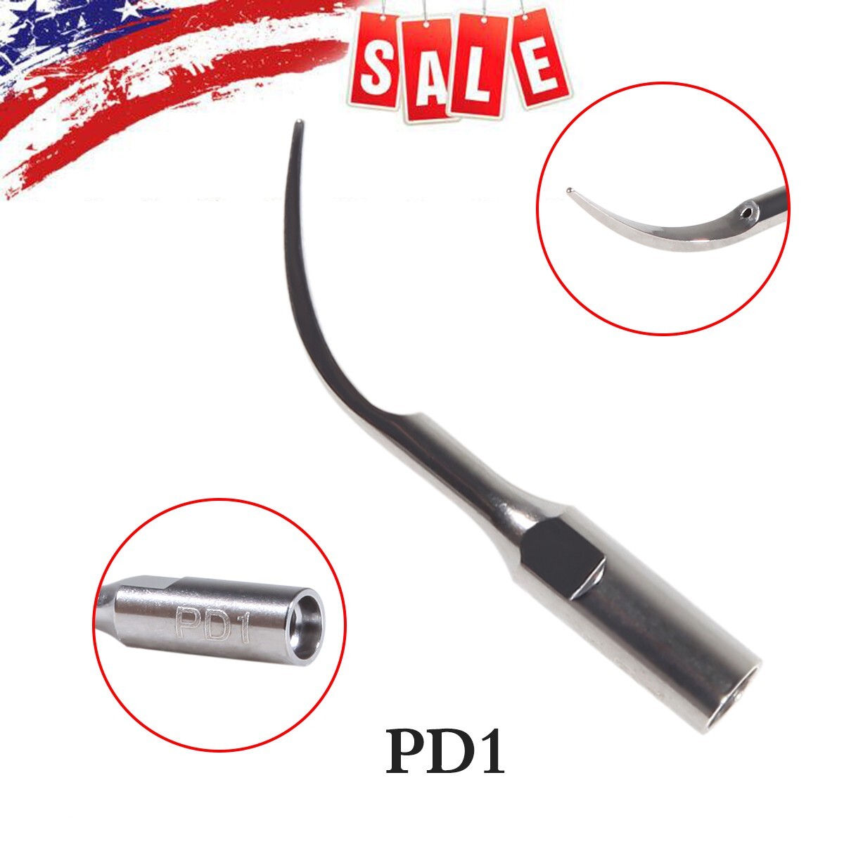 10 * PD1 Dental Ultrasonic Piezo Scaler Perio Tips Fit DTE/SATELEC Handpiece