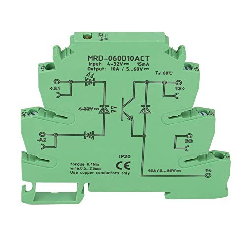 Solid State Relay 10A, 4-32V DC Input, 480V AC Output, DIN Rail Mount,