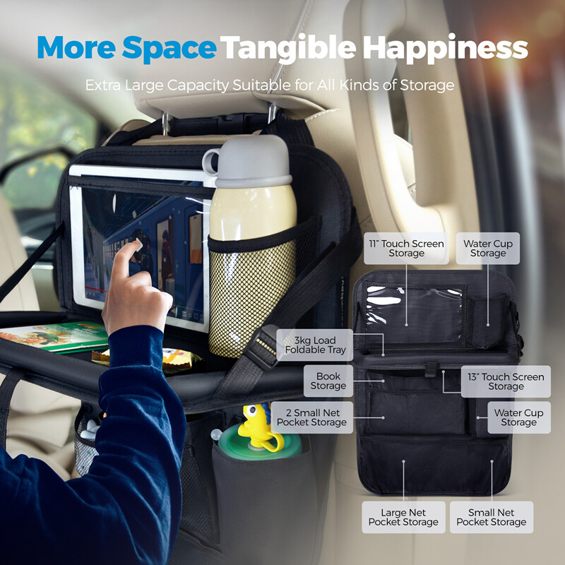 2x Car Back Seat Organizer Folding Sack Tray Holder Multi-Pocket Storage Bag