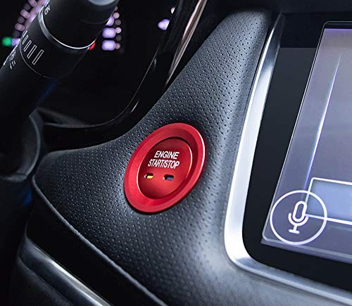 Keyless Engine Push Start Button & Surrounding Ring Compatible with Red
