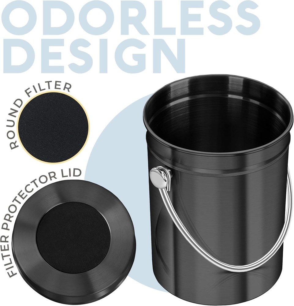 Countertop Compost Bin Kitchen | 1.3 Gallon | Odorless Composting Bin with Ca...