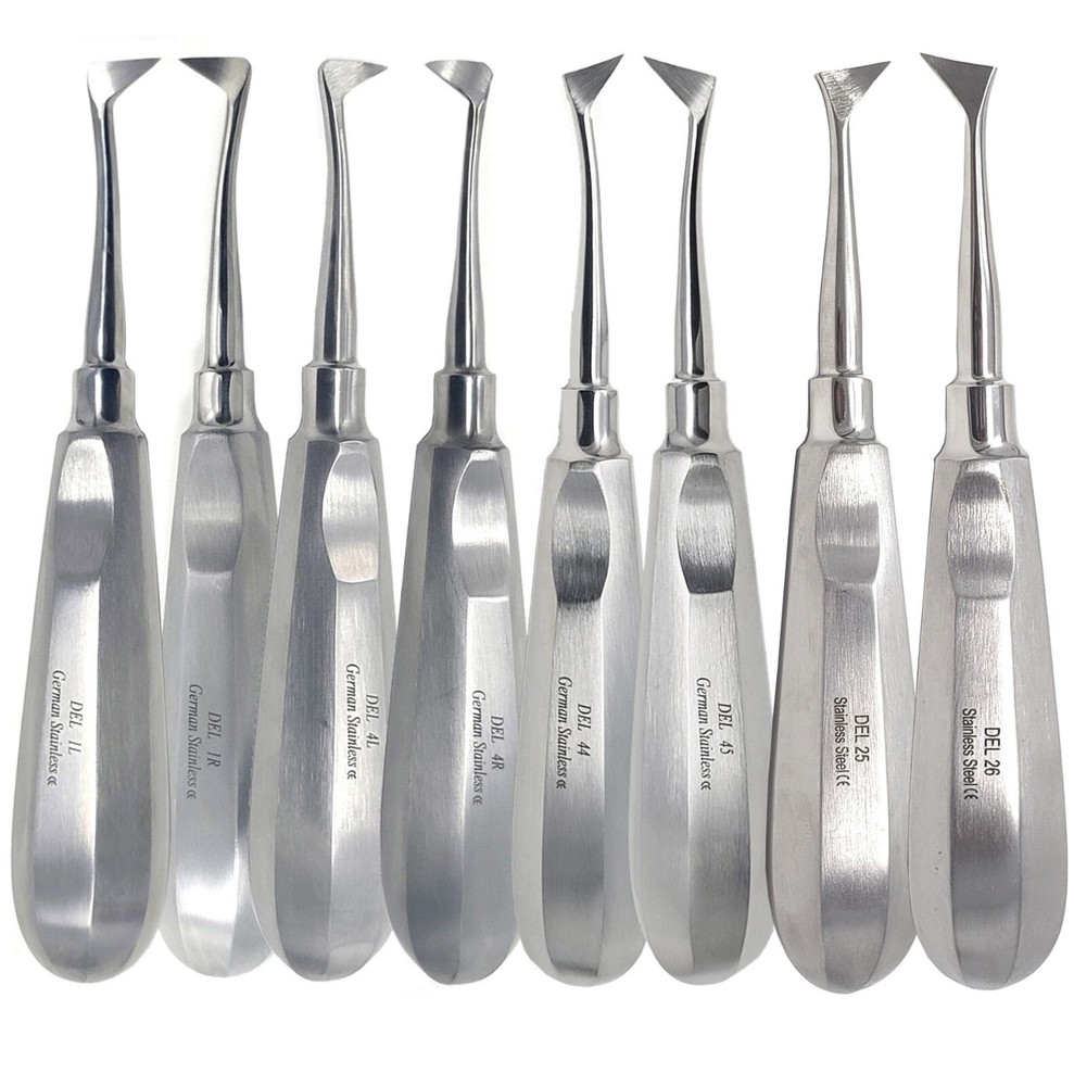 SET of 8 Pc CRYER LEFT RIGHT DENTAL TOOTH EXTRACTING ELEVATOR SMALL LARGE MEDIUM