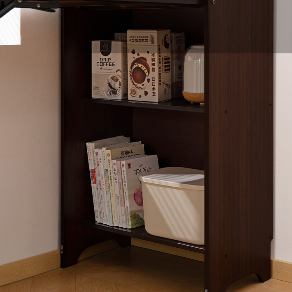 MultiFunctional Bamboo Folding Computer Desk w/ Hidden Storage for Small Space