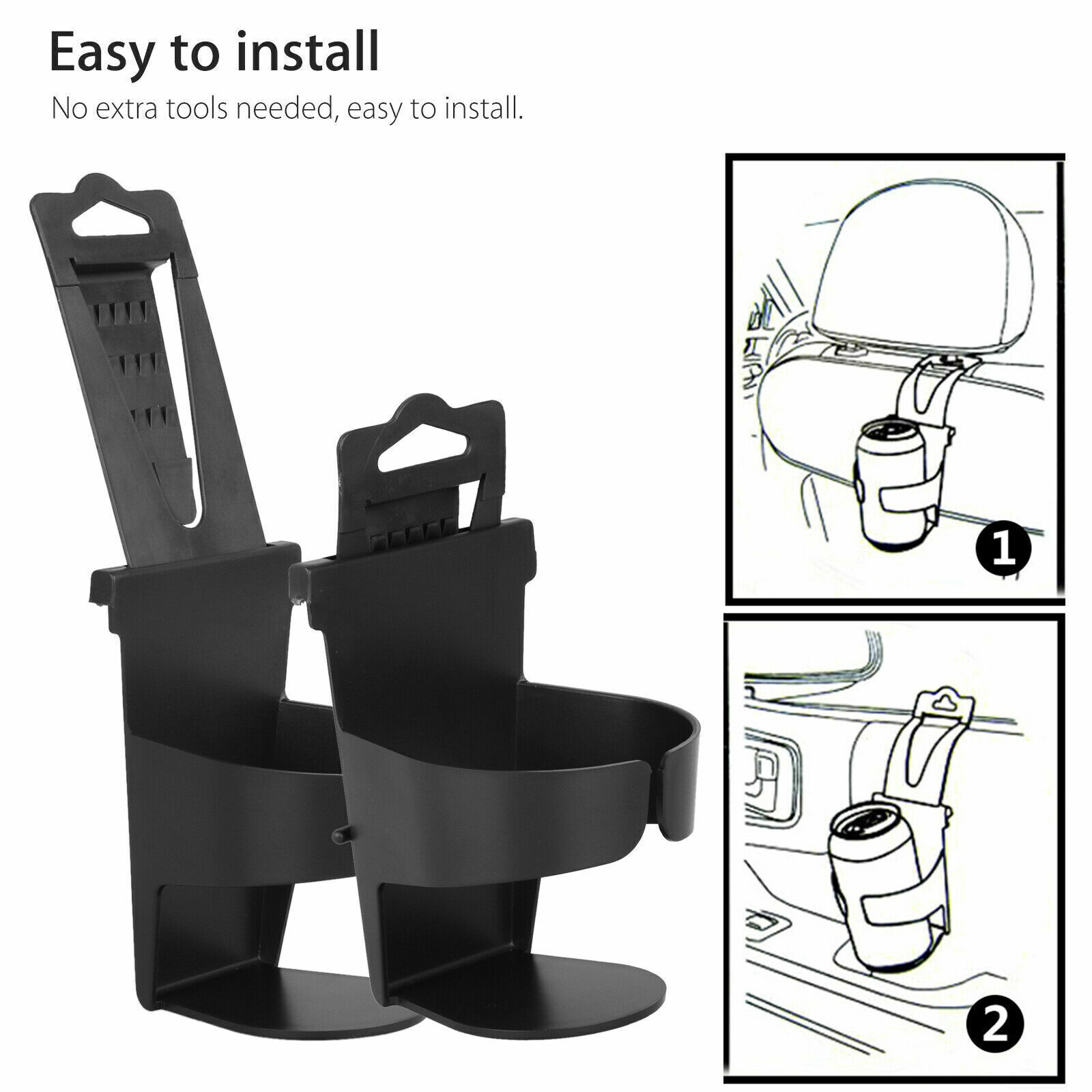 2x Vehicle Car Truck Cup Holder Case Drink Bottle Door Mount Standing Universal
