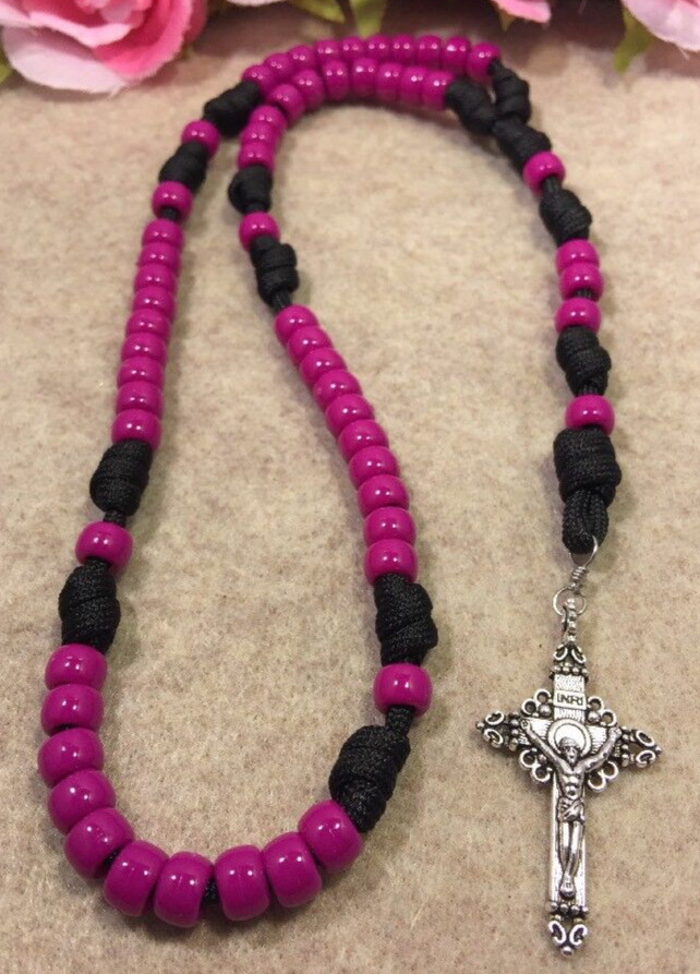 Paracord Catholic rosary, Durable Rosary - Handmade