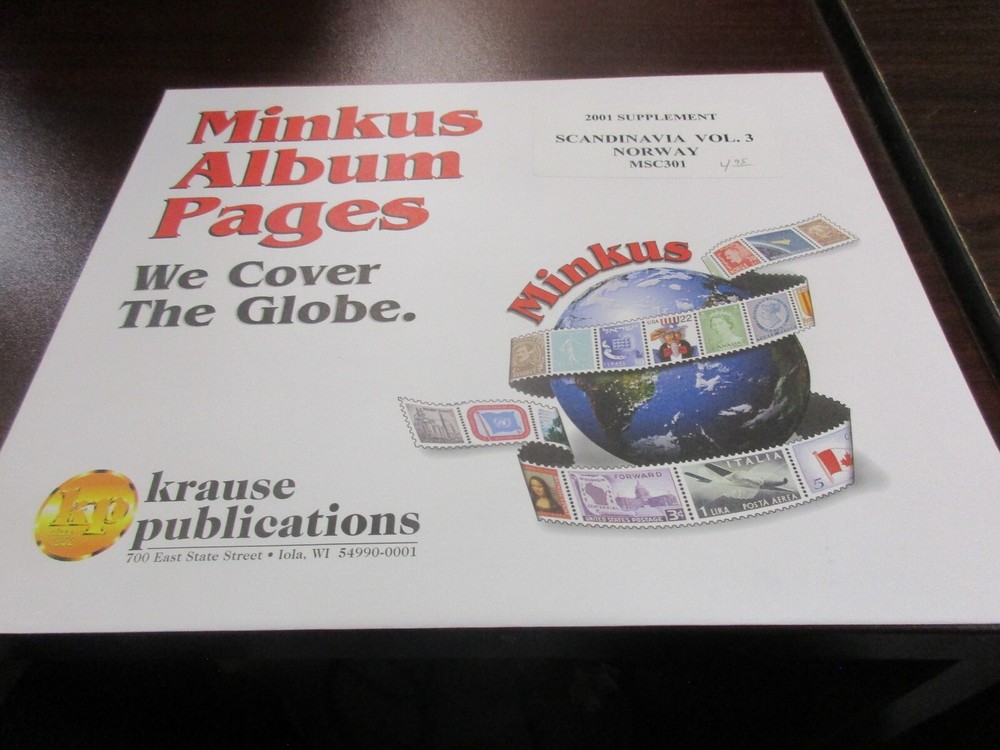 "MINKUS" ALBUM PAGES SCANDINAVIA SWEDEN SUPPLEMENT 2001 VOL.3  W/FREE SHP.