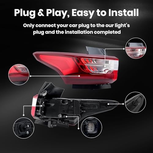 LED Outer Tail Light Compatible with 2018 2019 Left Driver Side For 2018-2020