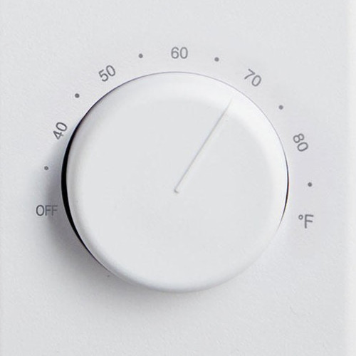 8" White Non Programmable Baseboard Thermostat Bimetal Temperature Sensor