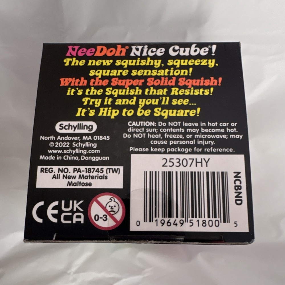 Schylling Nee Doh Nice Cube Super Solid Squish Pink Toy 25307HY