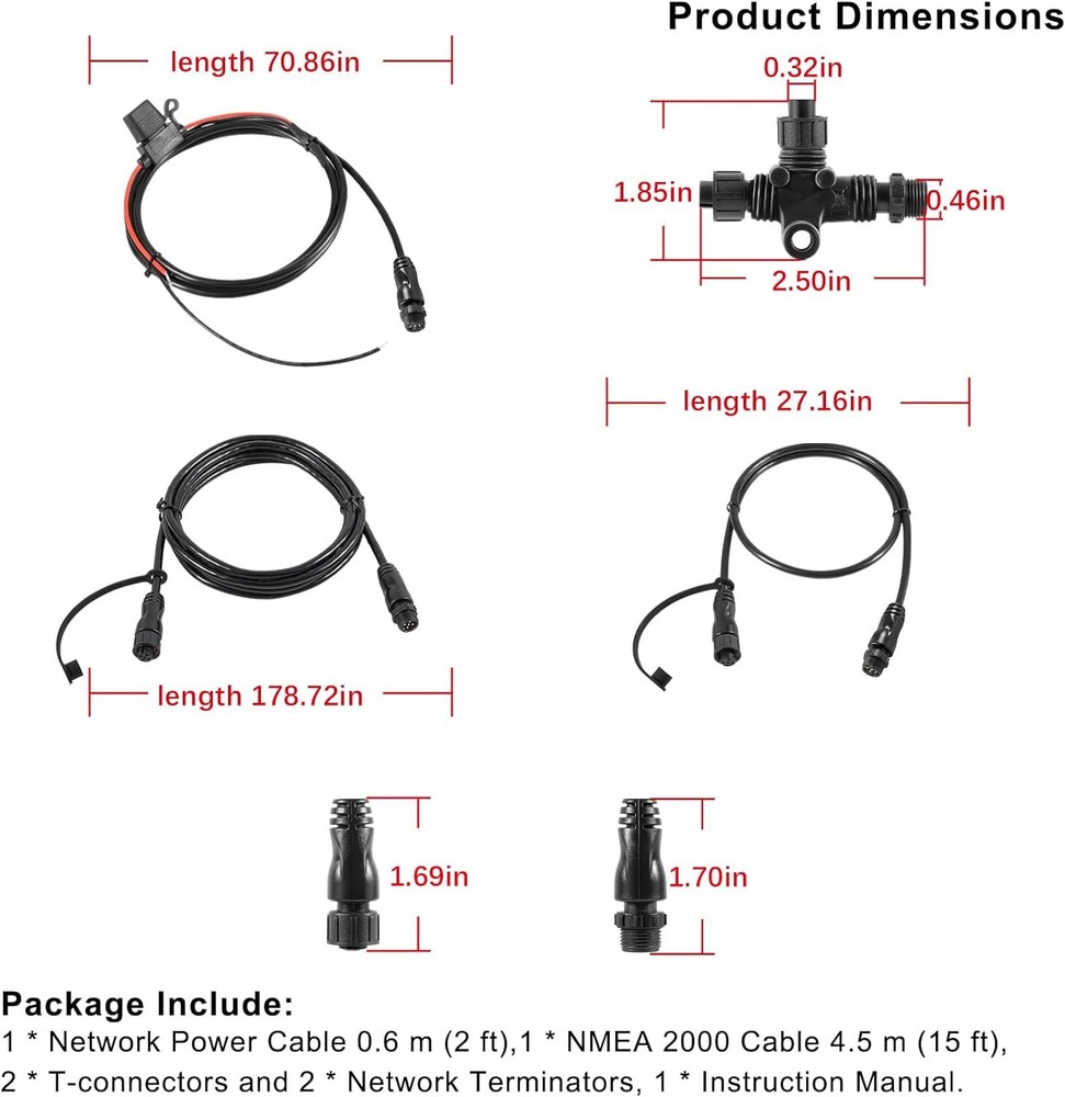 124-69 NMEA 2000 Node Terminators Network Starter Kit for Lowrance N2K-Exp-Rd-2