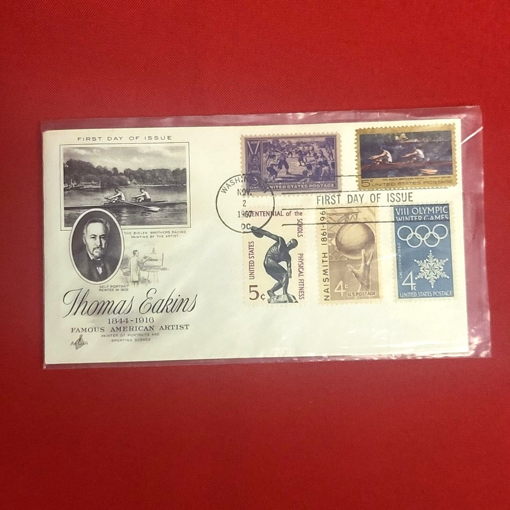 First Day of Issue Thomas Eakins Stamp Cache Envelope