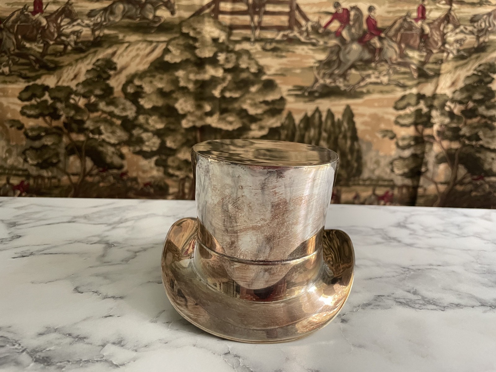 RARE RALPH LAUREN SILVERPLATE BALMORAL FINLEY TOP HAT NUT BOWL TRAY DECANTER