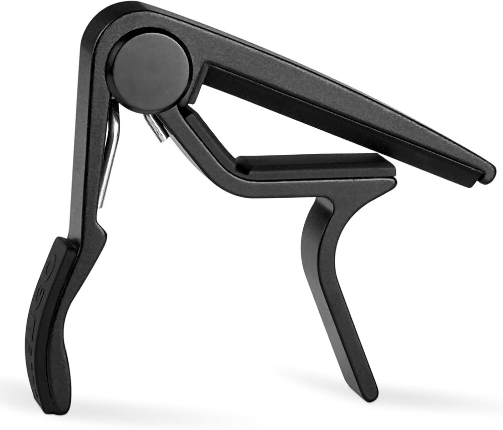 Pro Classical Flat Guitar Capo, Black, 5 Picks