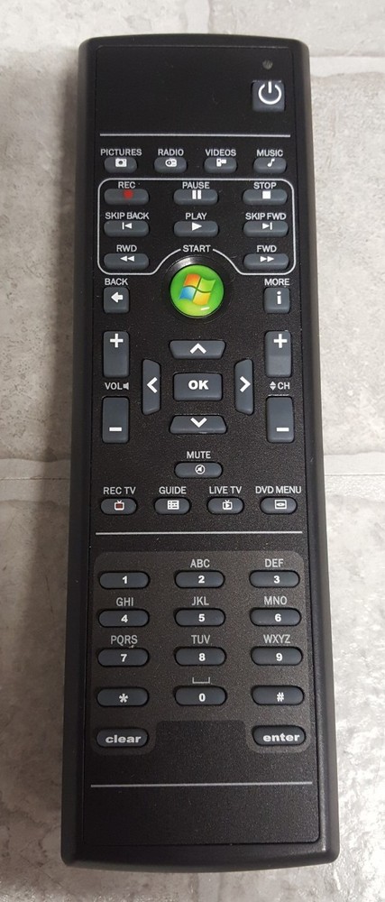 Windows RC118 Media Center MCE Remote Control NO BATTERIES