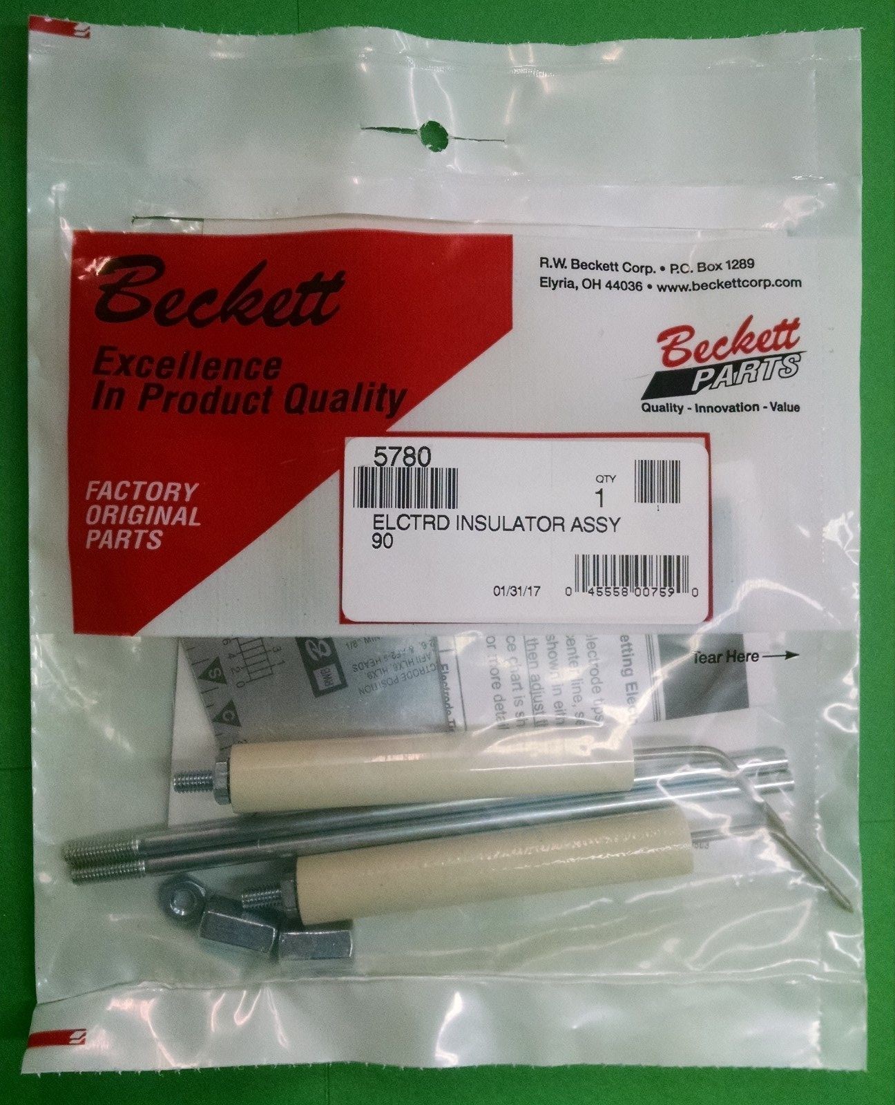 Genuine BECKETT Burner AF AFG AR SF SR Electrode Kit 5780 & T501 gauge up to 9"